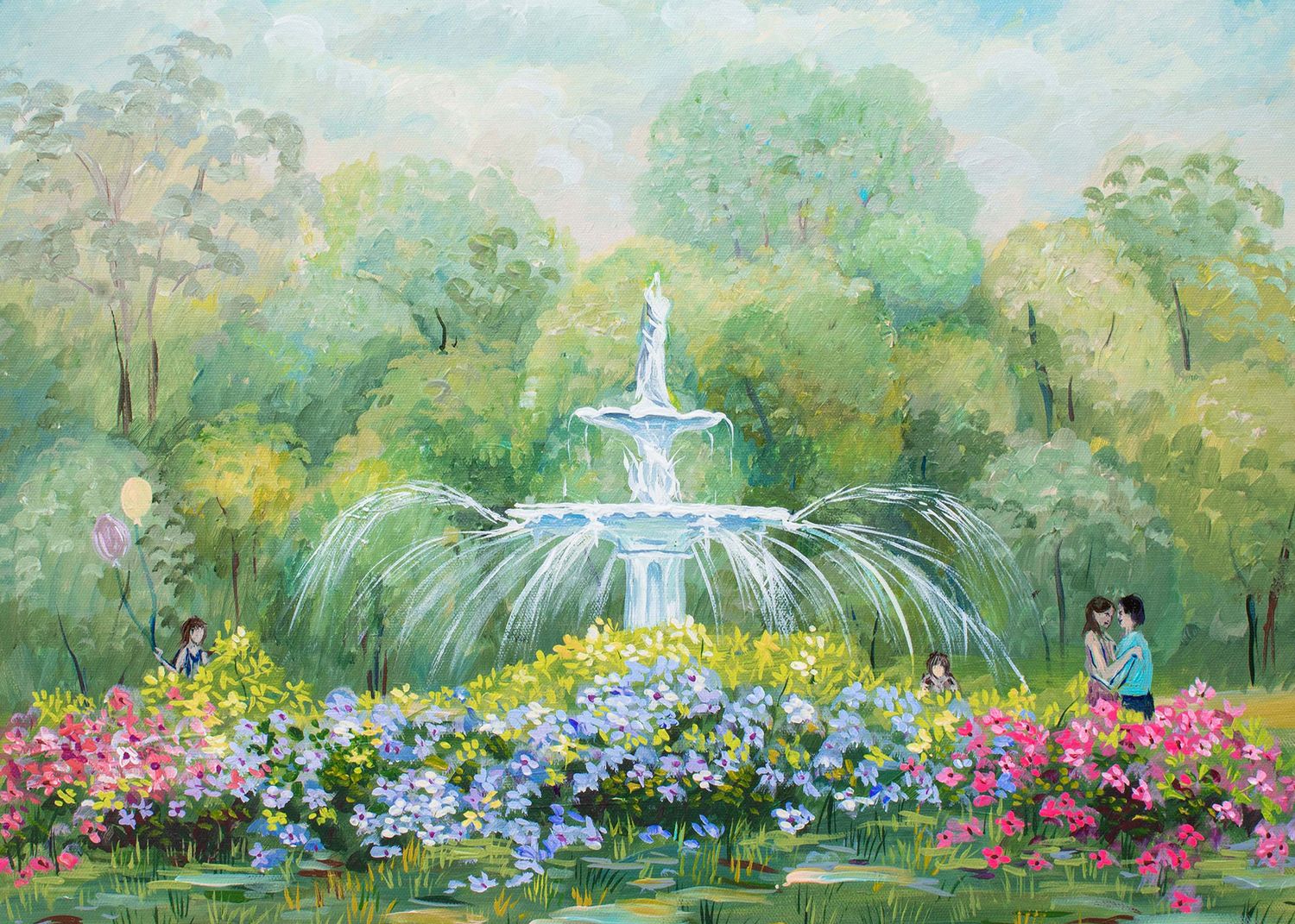 Print Couple in Forsyth Park, Savannah GA