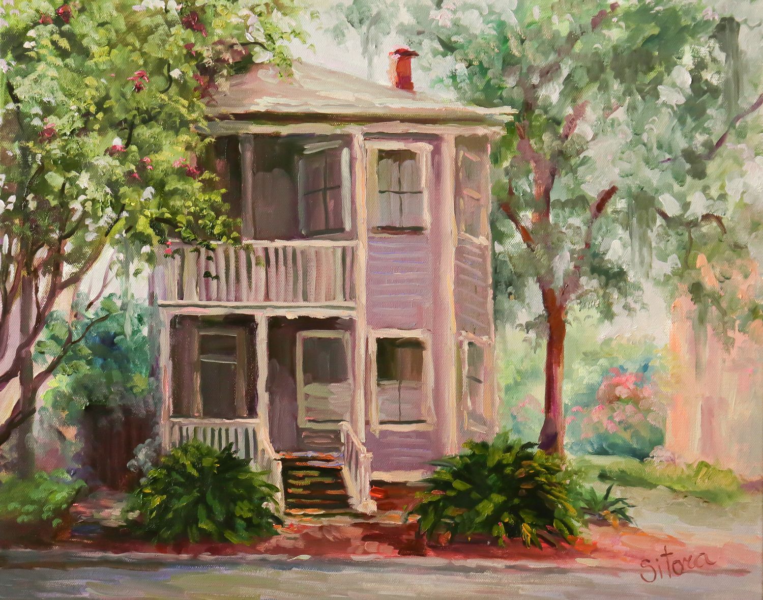 Print Purple House on Green Square, Savannah GA