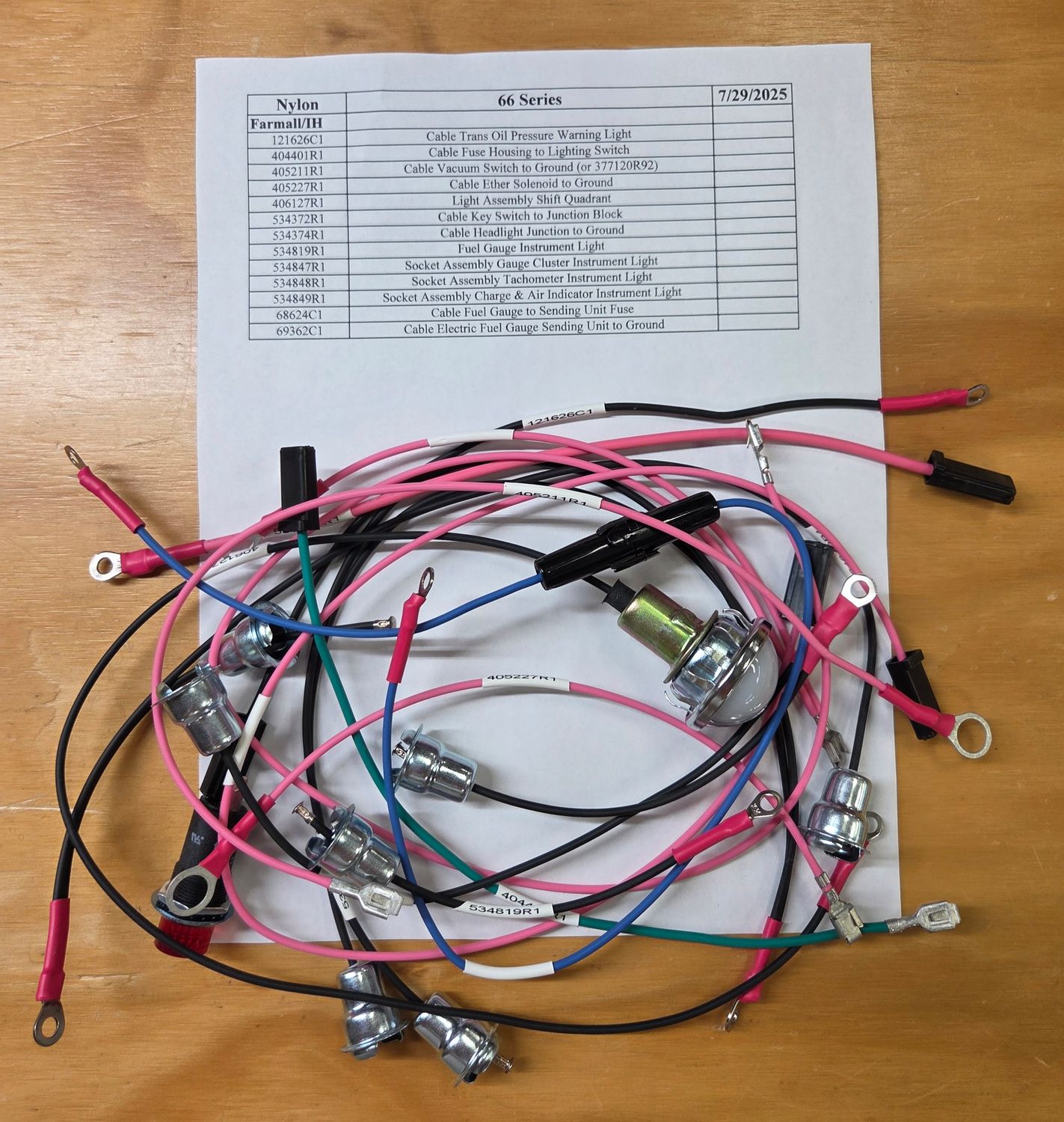 66 Series Dash Light Kit & Headlight Grounds