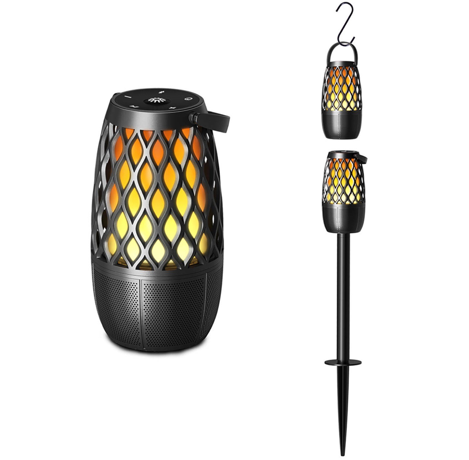 SMQ Waterproof Bluetooth Speaker With  LED Soft Candle Simulation Flame 3 Light Effect Multi Use