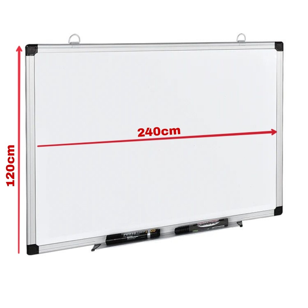 SMQ WHITEBOARD MAGNETIC ALUMINIUM FRAME DOUBLE SIDED SIZE 120*240