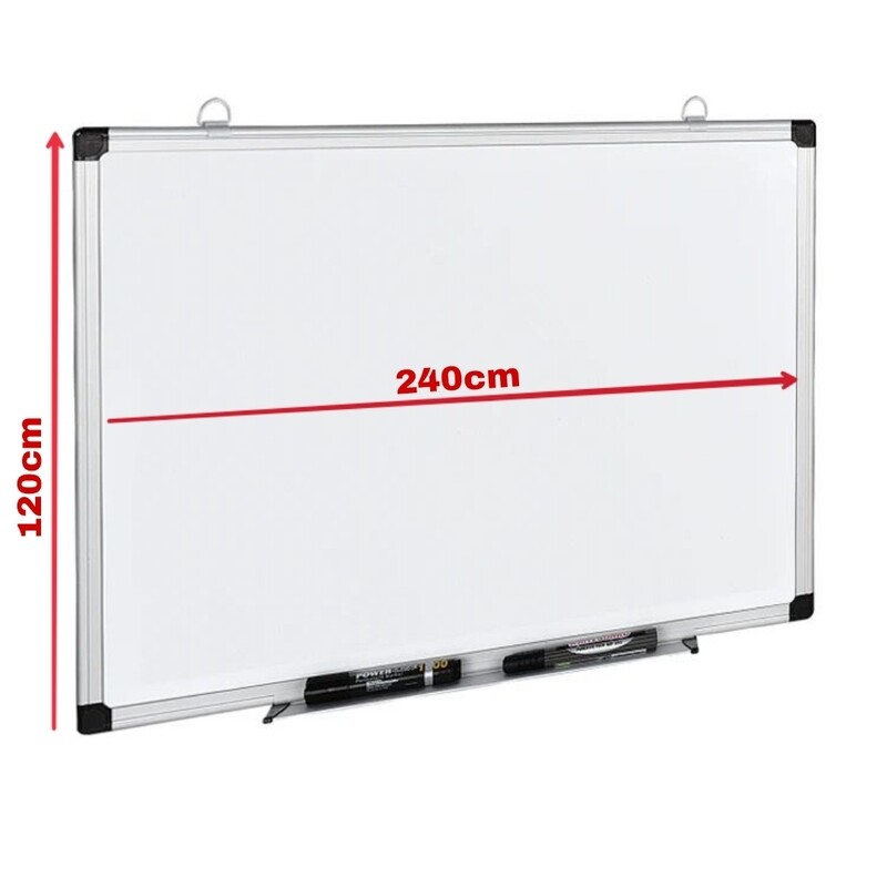 SMQ WHITEBOARD MAGNETIC ALUMINIUM FRAME DOUBLE SIDED SIZE 120*240