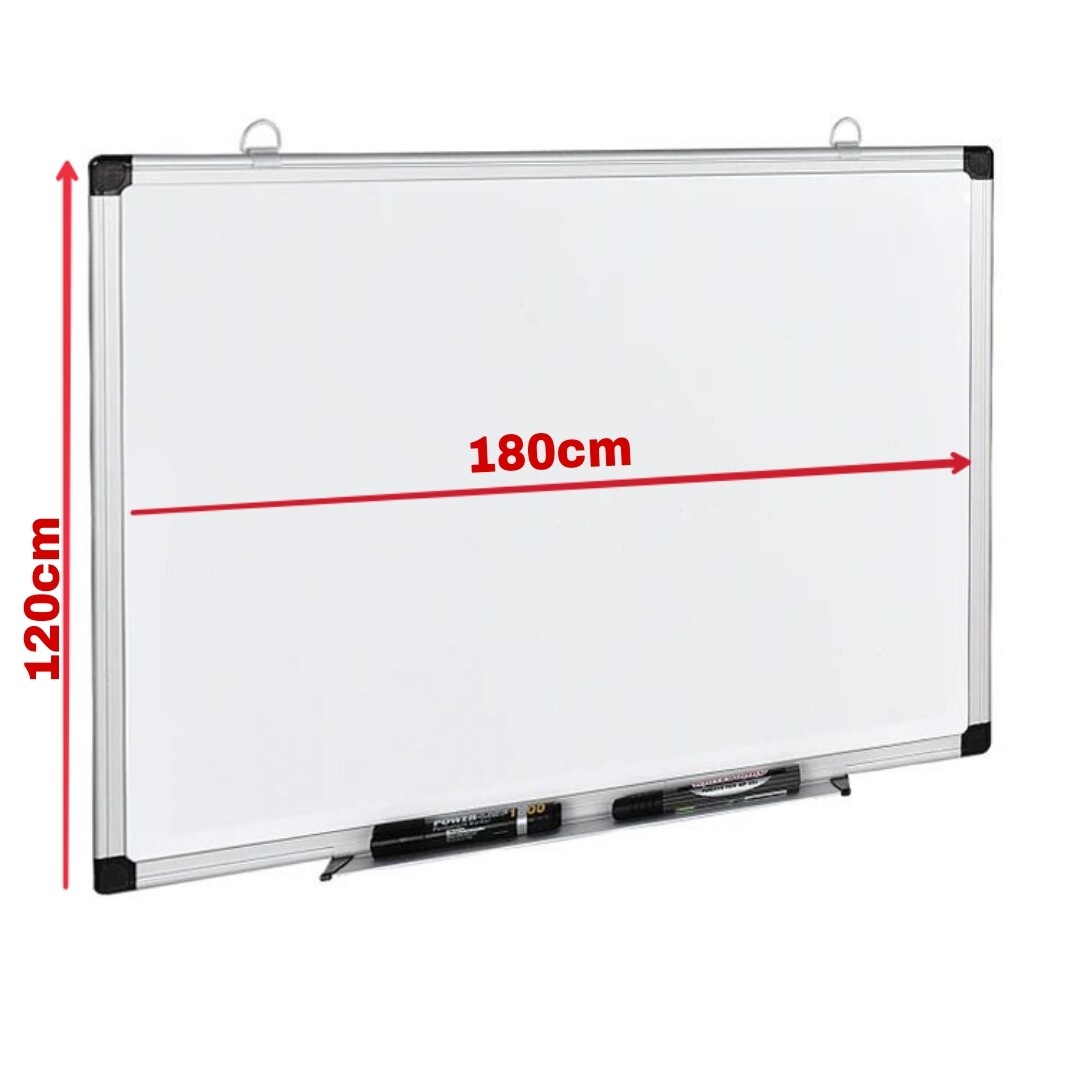 SMQ WHITEBOARD MAGNETIC ALUMINIUM FRAME DOUBLE SIDED SIZE 120*180
