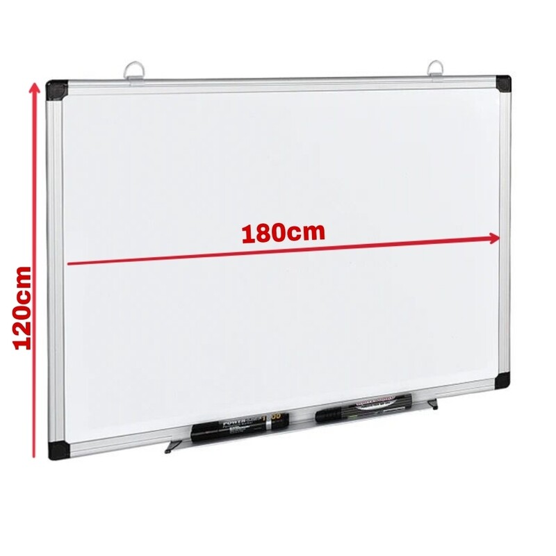SMQ WHITEBOARD MAGNETIC ALUMINIUM FRAME DOUBLE SIDED SIZE 120*180