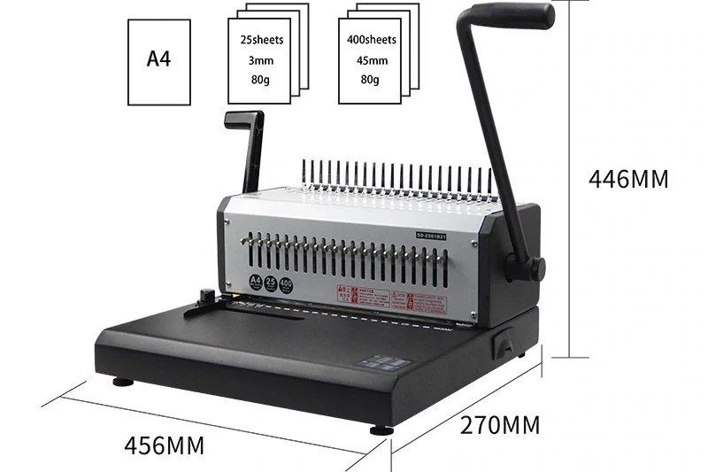 RAYSON Manual Comb Binding Machine Metal Body 25 sheets HEAVY DUTY  SD-2501B21