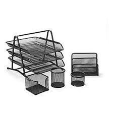 Mesh Executive Desk Black Organizer - 5pcs