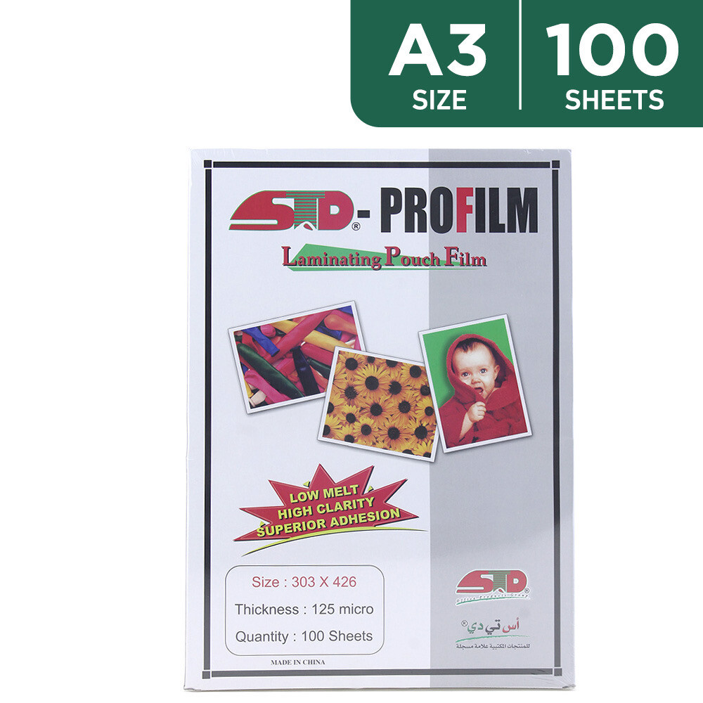 STD LAMINATION FILM A3 /PK OF 100 125 mic