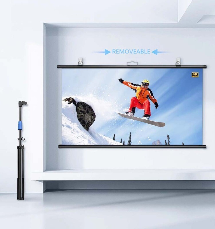 SMQ Pro ALR 2in1 Projector Screen - Tripod - (84 Inch) 171 CM * 128 CM + Portable Bag+Ropes and Hooks for fixing to the ground