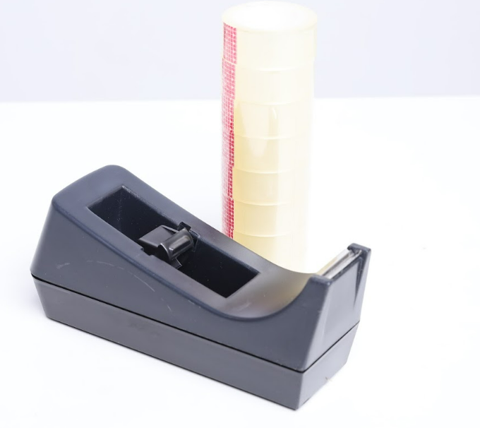 DESKTOP TAPE DISPENSER Black T80081 WITH 8 PCS TAPE