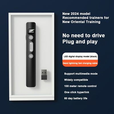 مؤشر ليزر رقمي لاسلكي احترافي للبوربوينت USB TYPE C مع حافظه لون اسود