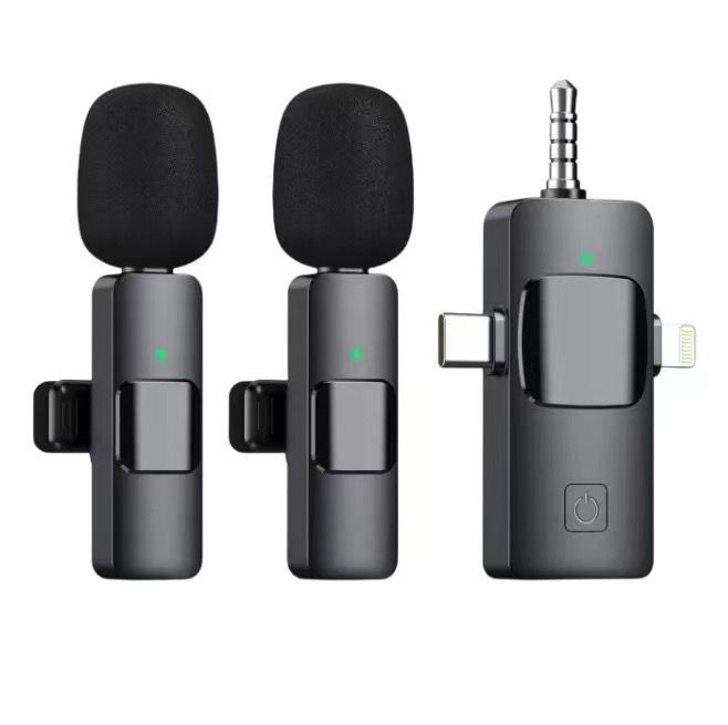 SMQ 3 in 1 Wireless Mini Microphone Lavalier 2.4GHz USB Type C,AUX ,IOS