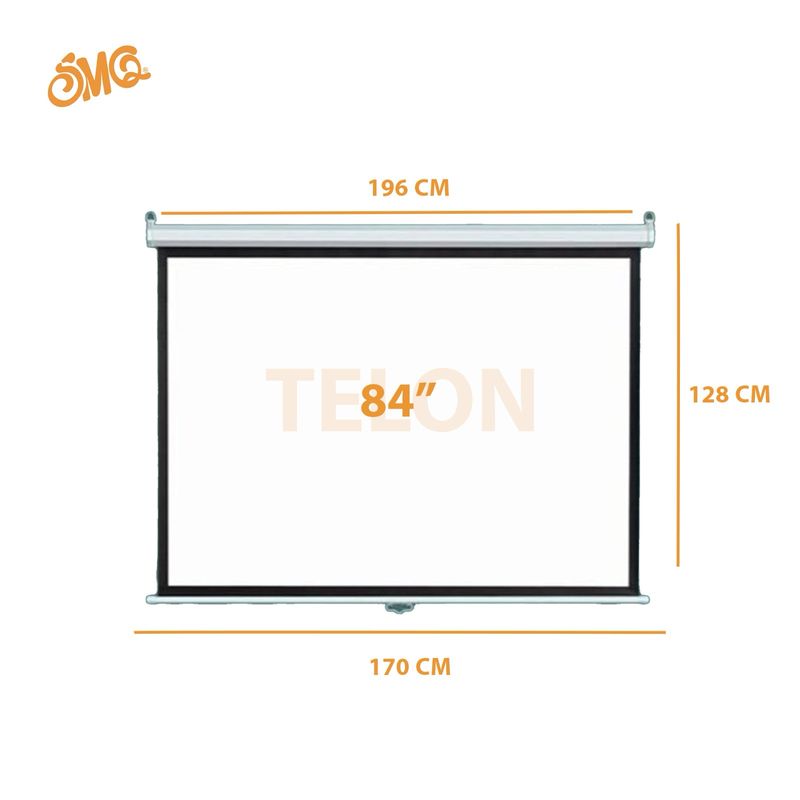 Projector screen mounted on the wall and ceiling 84&quot; TELON