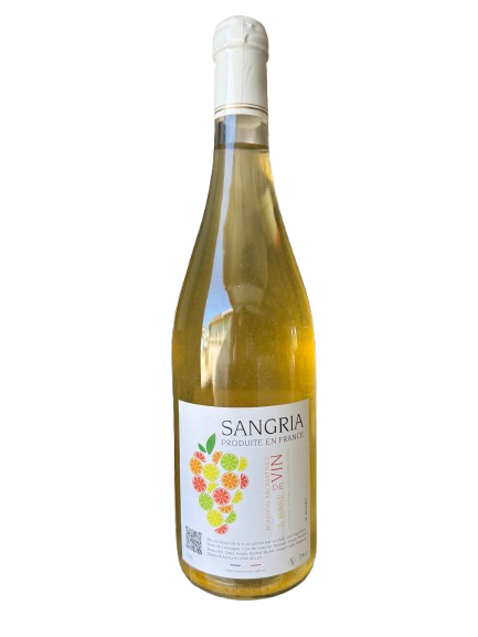 Sangria blanche produite en France boisson aromatisée  à base de vin blanc