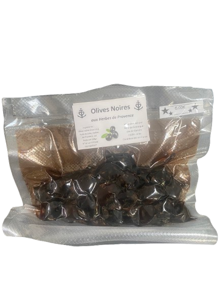 Olives Noires à la Grecque aux Herbes de Provence - sous vide - Olives Noires à la Grecque aux Herbes de Provence - sous vide -