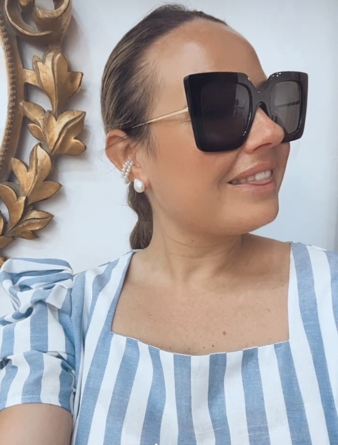 Gafas patilla dorada