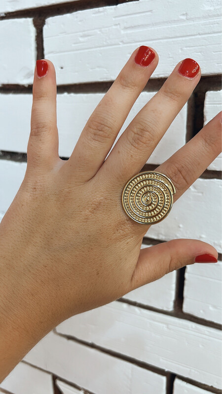 Maxi anillo espiral doraso