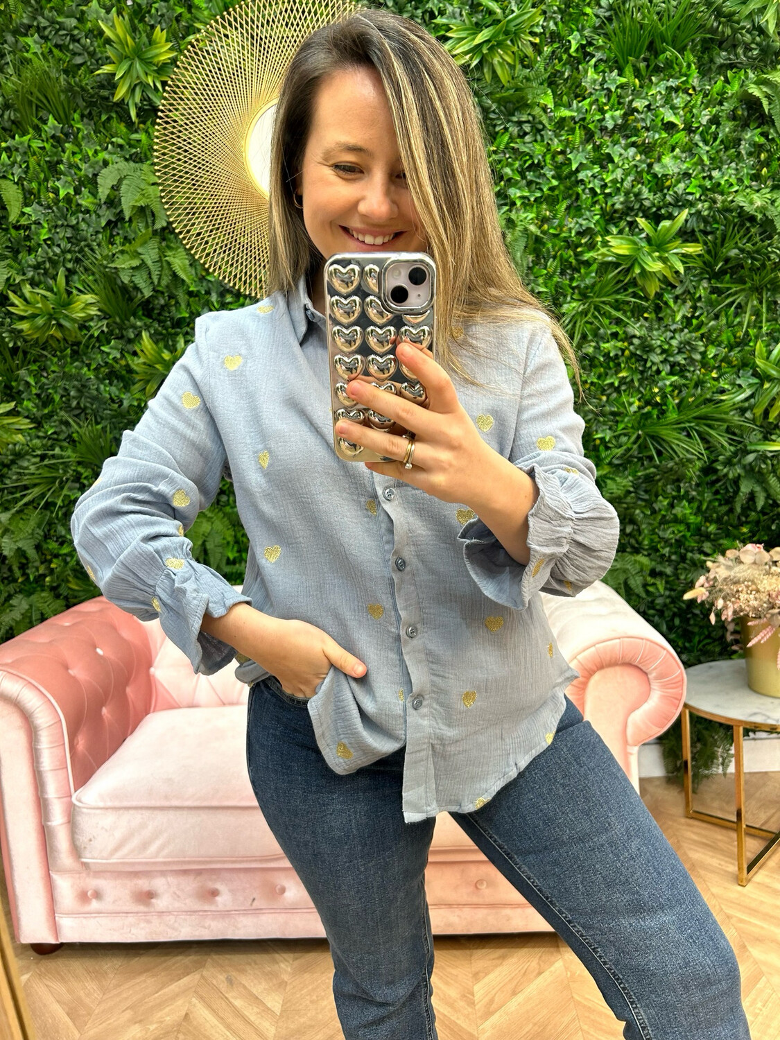 Camisa corazón dorado