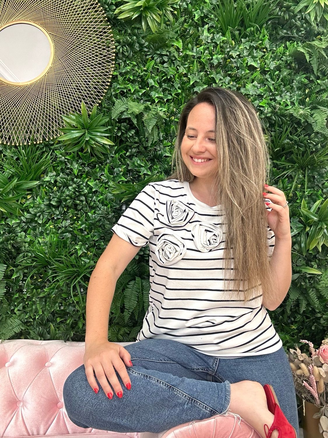 Camiseta RAYAS+FLORES