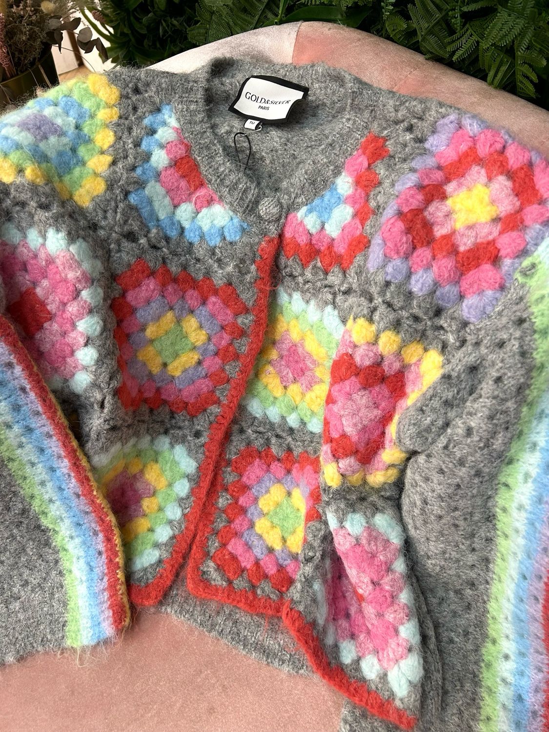 Chaqueta croché gris