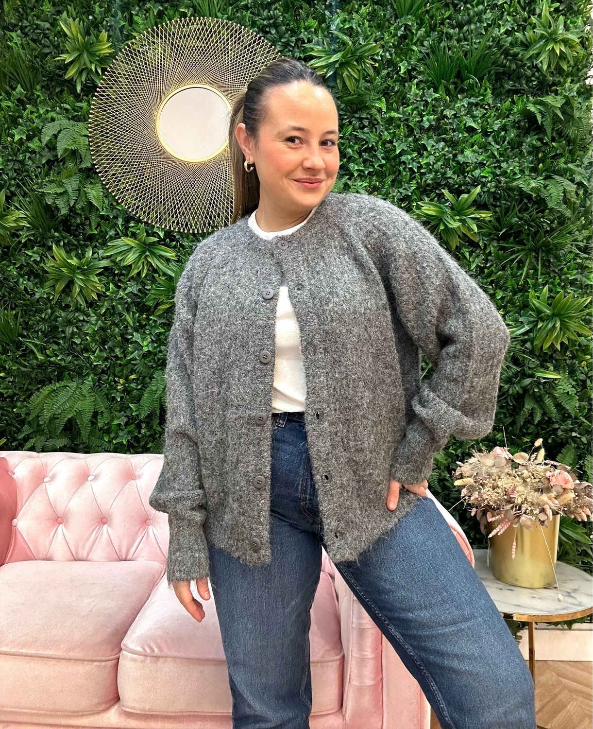 Chaqueta punto gris