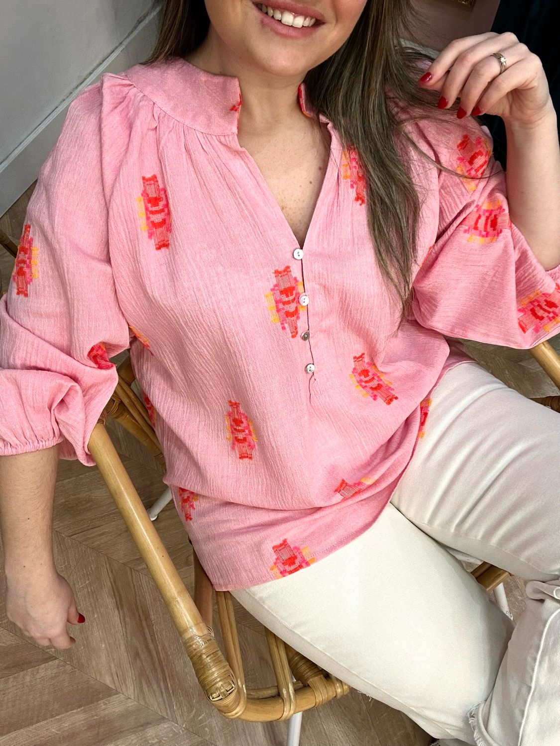 Camisa CARE STORY Rosa