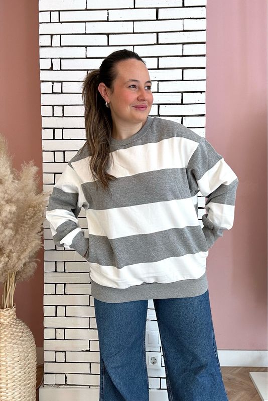 Sudadera bolsillos gris
