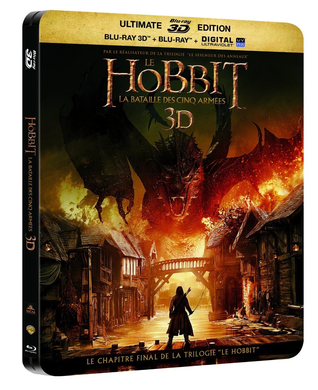 Le Hobbit : La bataille des cinq armées [Combo Blu-ray 3D + Blu-ray + DVD + Copie digitale - Édition boîtier SteelBook]