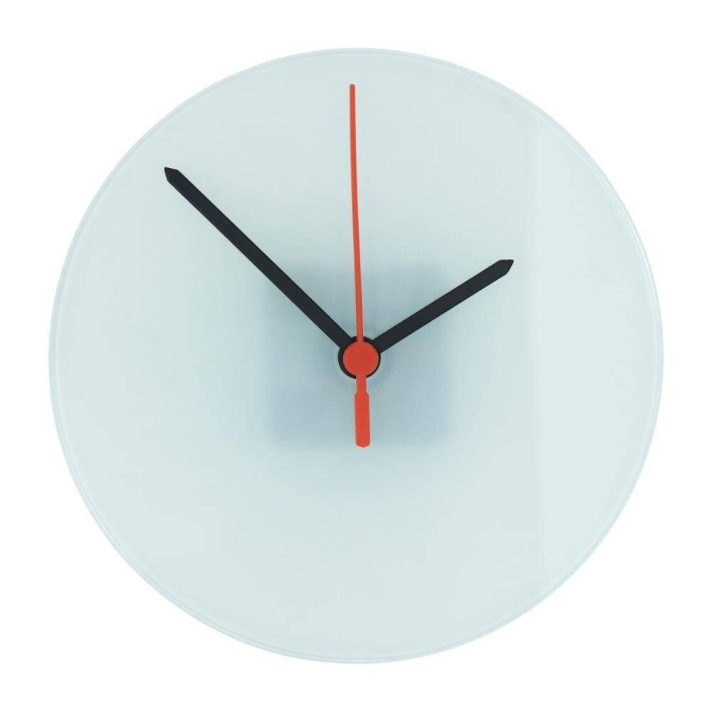 Sublimatie Klok 18 cm - Glas Rond met Zwarte en Rode Plastic Wijzers
Glad, Inclusief mechanisme