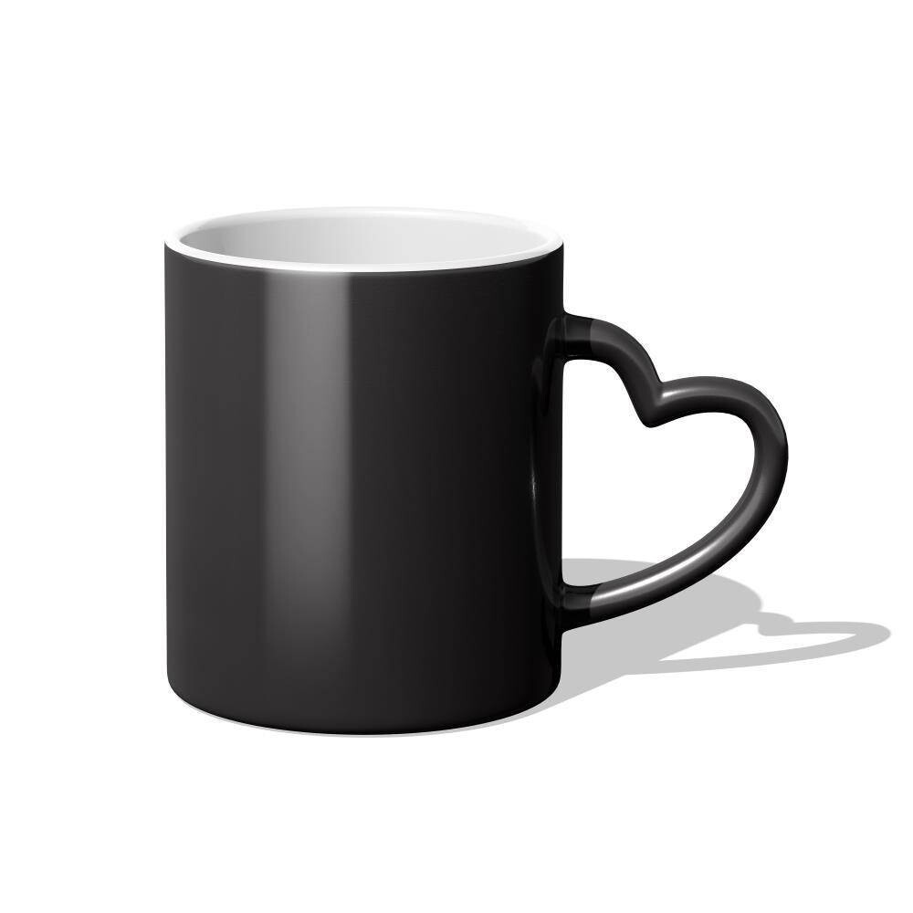 Magic Mok 11oz Zwart - Handvat in hartvorm