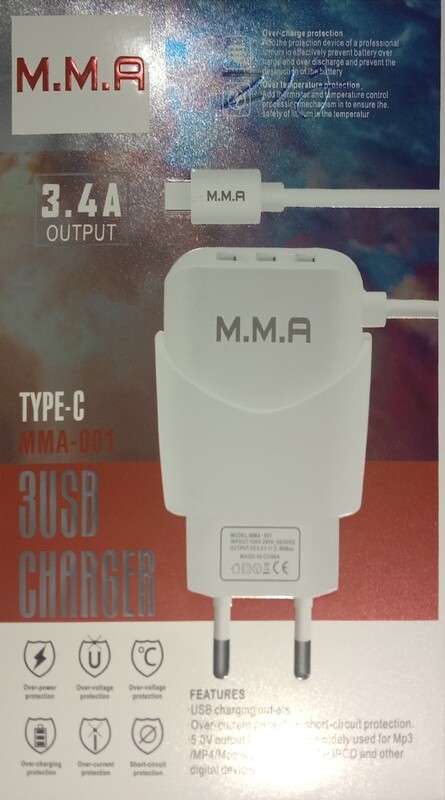 MMA 3.4A OUTPUT V8 3usb charger