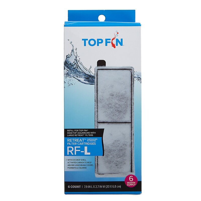 Top Fin RF-L  Cartouches Filtrants Value Pack Refill Cartridges For PF10 Retreat Filter 6 Count