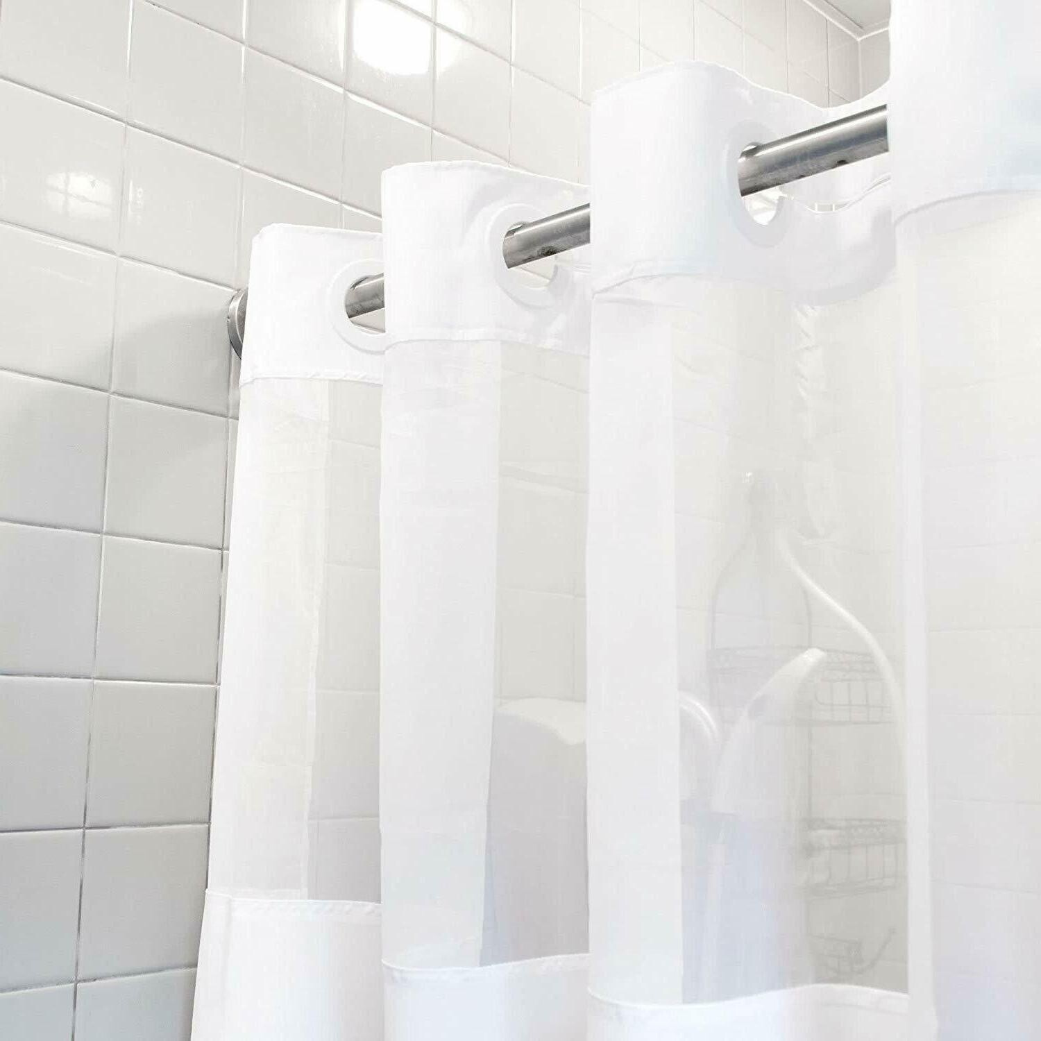 Hookless White Shower Curtain