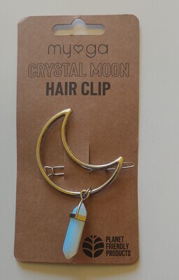 Opalite Crystal Moon Hair Clip
