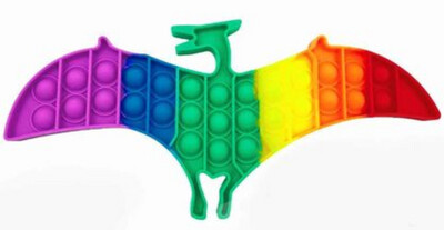 JUMBO! Rainbow Pterodactyl Dinosaur Push Bubble Pop It.