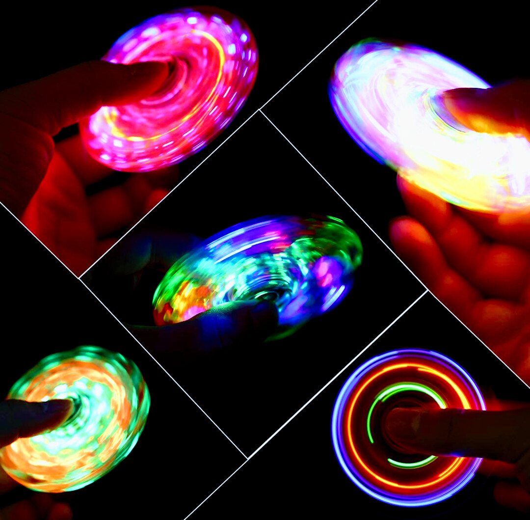 LED Fidget Spinner! Multiple Flashing Light Modes!