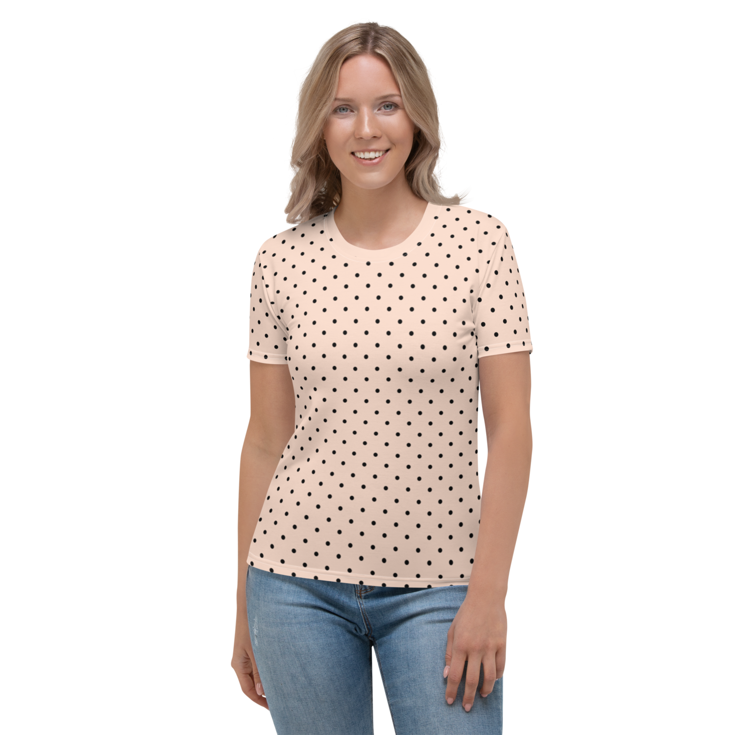 Women&#39;s T-shirt Polka Dots, Cinderella color.