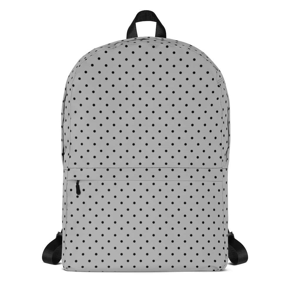 Gray Backpack Polka Dots.