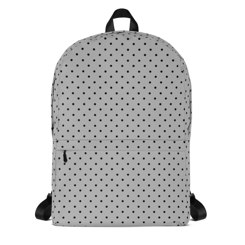 Gray Backpack Polka Dots.