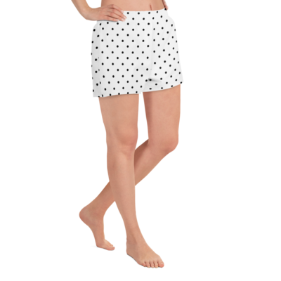 Women&#39;s White Short Shorts, Polka Dots with Pockets