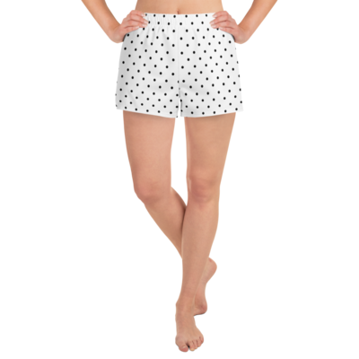 Women&#39;s White Short Shorts, Polka Dots with Pockets