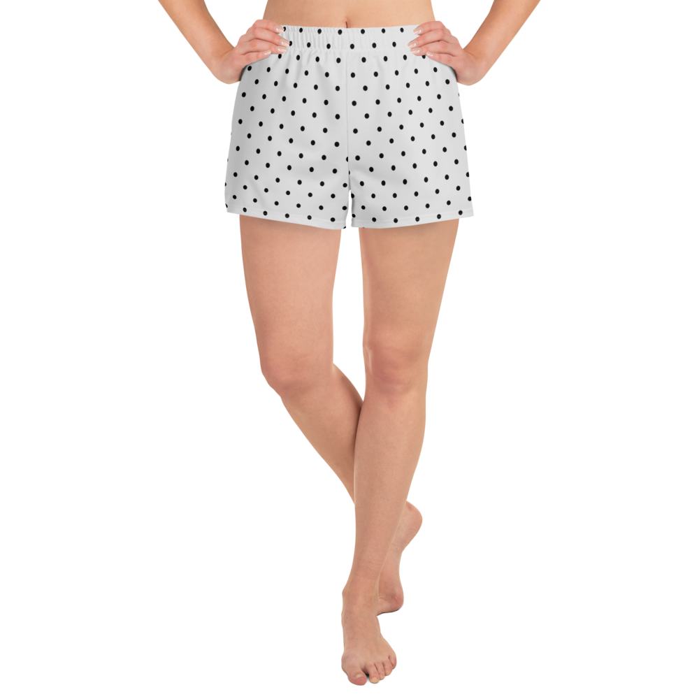 Women&#39;s Polka Dots Short Shorts with Pockets. Whisper Gray