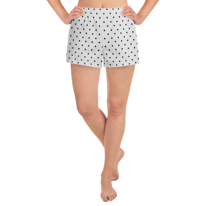 Women&#39;s Polka Dots Short Shorts with Pockets. Whisper Gray
