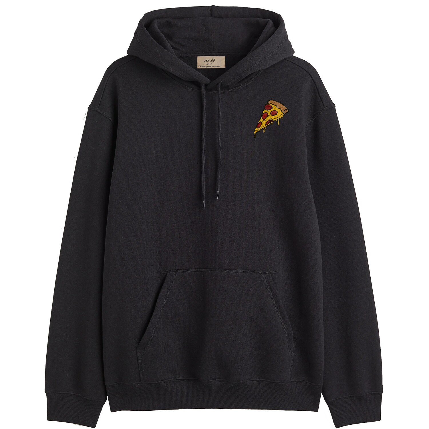 Pizza Lover – Oversized Hoodie for Foodies, Color: أسود
