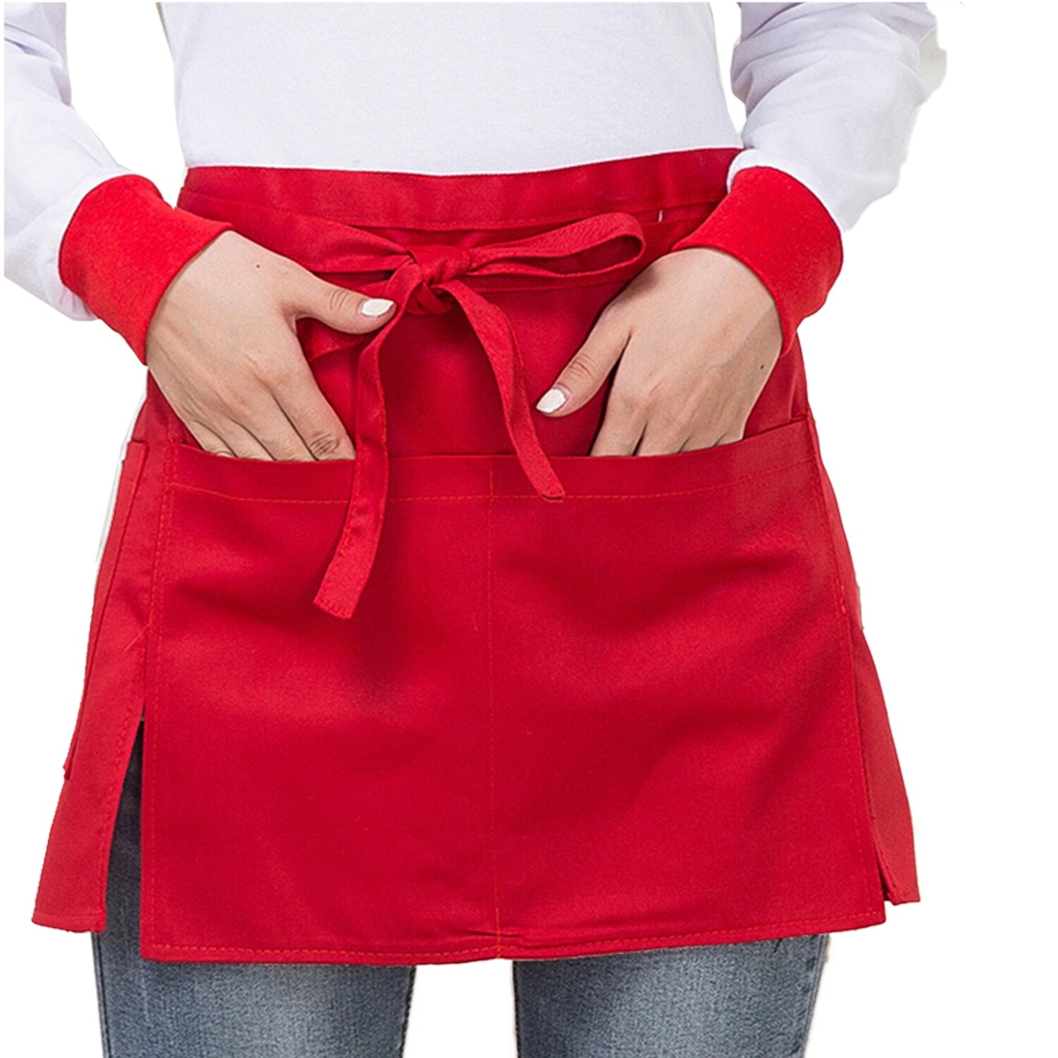 Red Half Apron Skirt with Pocket LC-2044