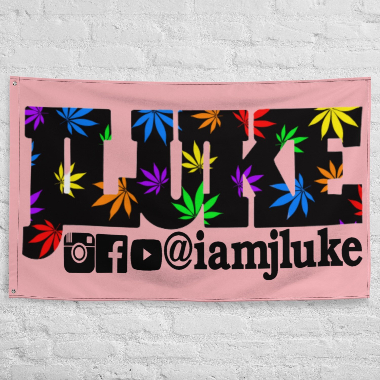 JLUKE 420 Logo Pink Flag