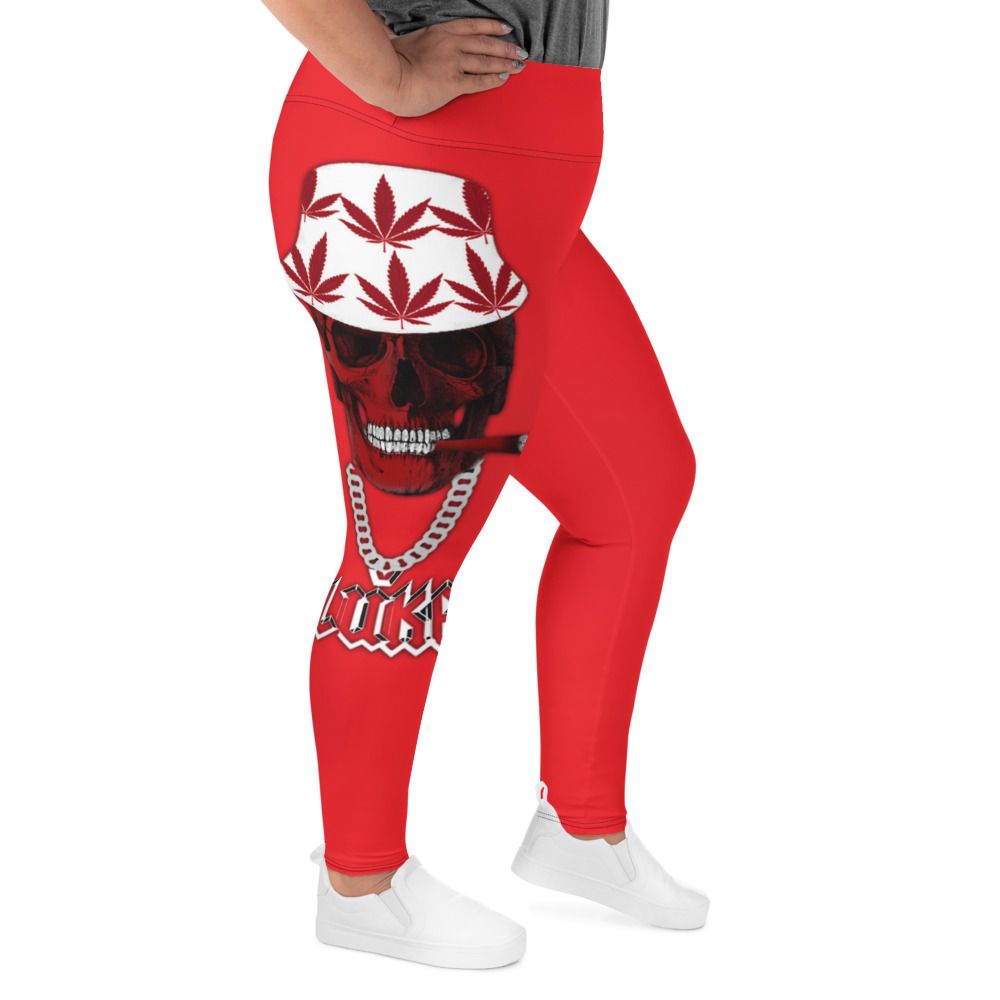 JLUKE 420 Skull Red Plus Size Leggings