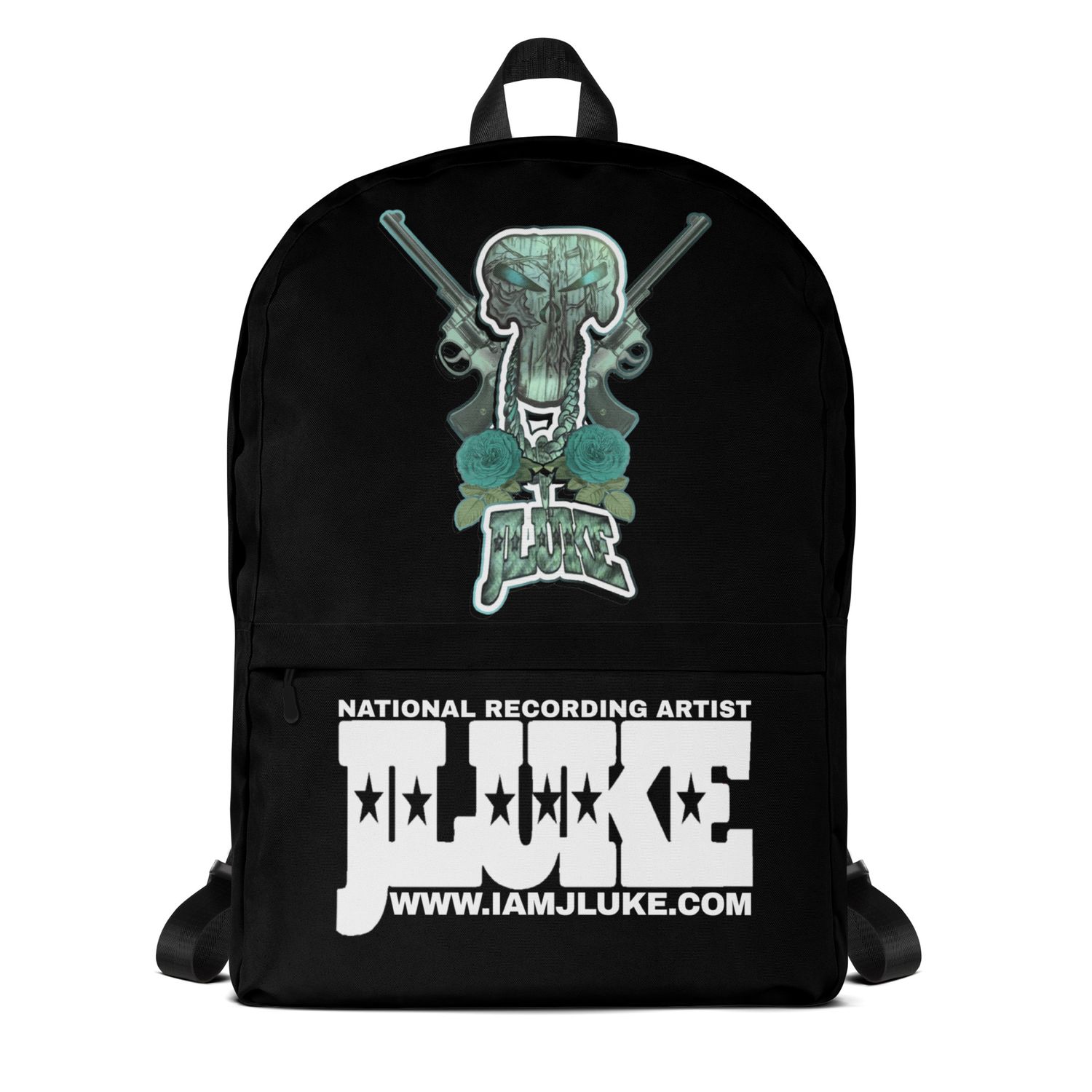 JLUKE BLUE SKULL &amp; GUNS BLACK BACKPACK