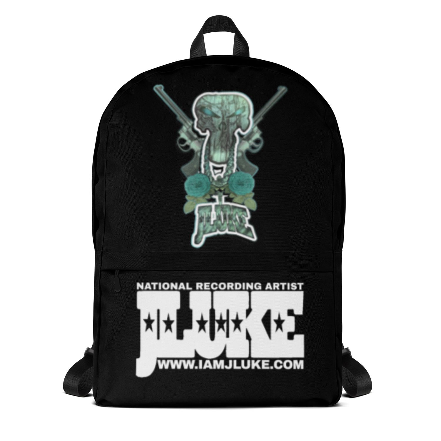 JLUKE BLUE SKULL &amp; GUNS BLACK BACKPACK