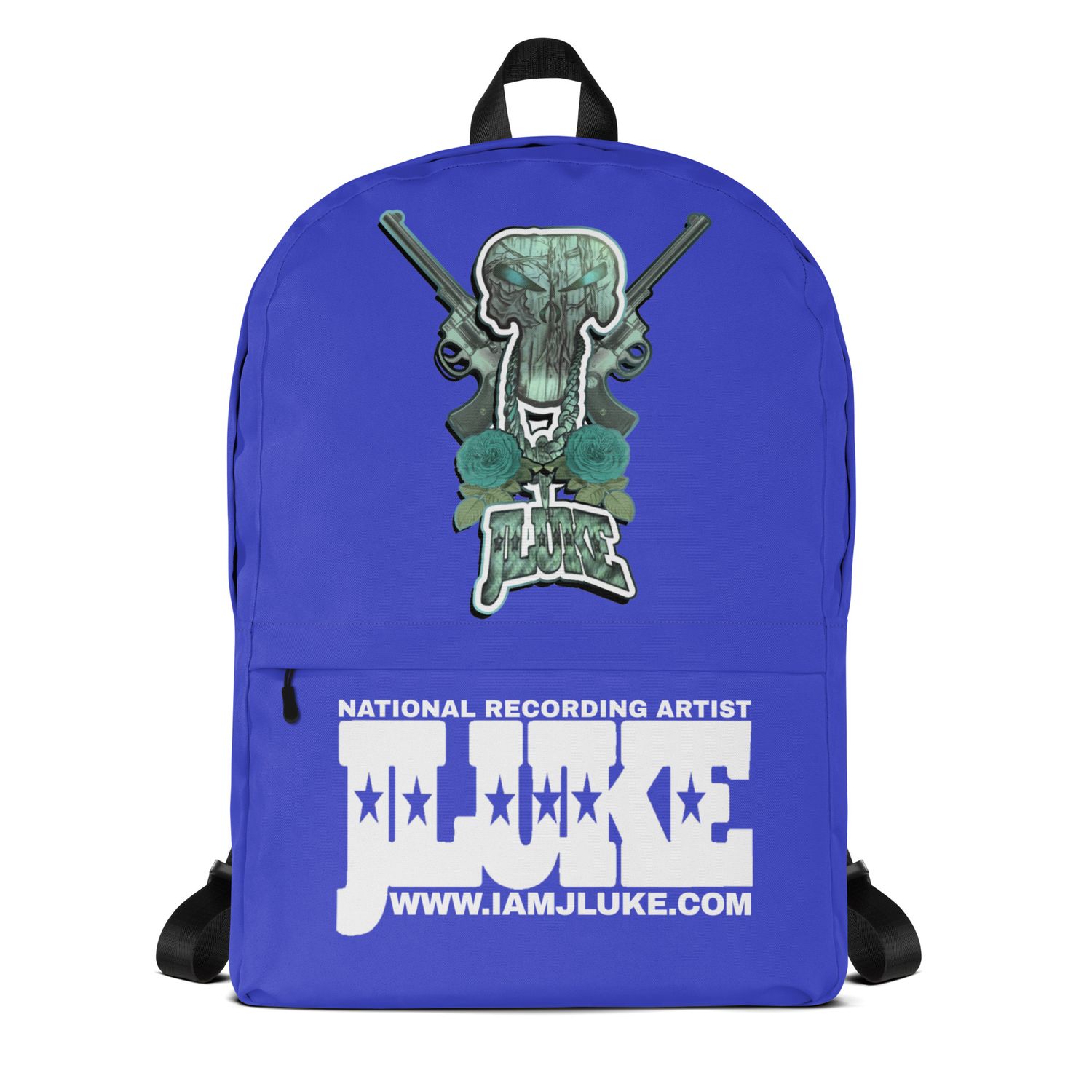 JLUKE BLUE SKULL &amp; GUNS BLUE BACKPACK