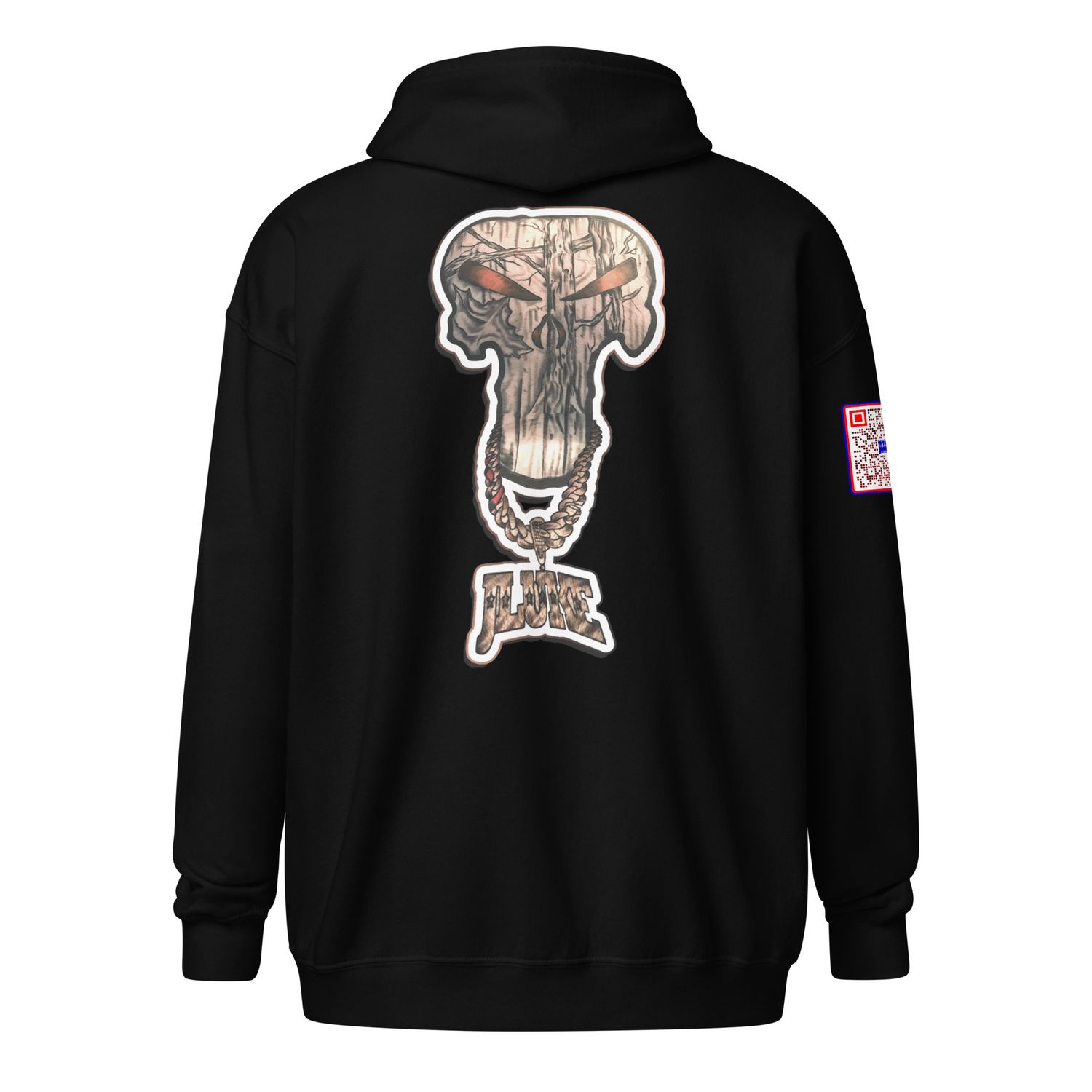JLUKE Camo Skull Zip Hoodie